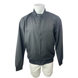 Aiopeson Men's Gray Full Zip Long Sleeve Zip Pockets Bomber Coat Jacket Size M